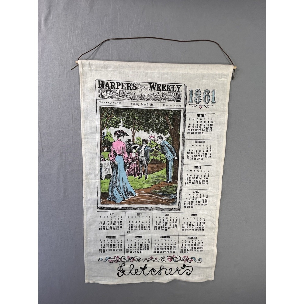 Vintage 1984 Harpers Weekly Journal Of Civilization Wall Calendar 1961 Fletchers